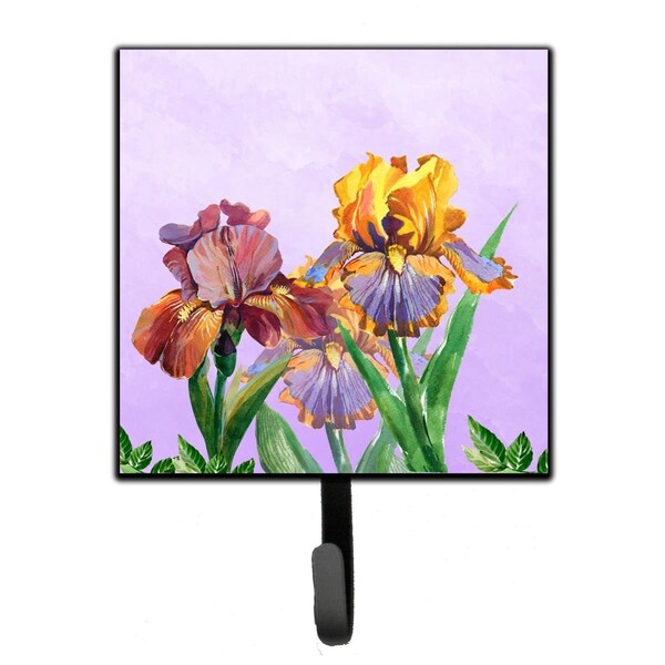 Carolines Treasures Purple & Yellow Iris Leash or Key Holder - BB7445SH4