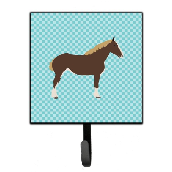 Jensendistributionservices Percheron Horse Blue Check Leash or Key Holder - MI1656588