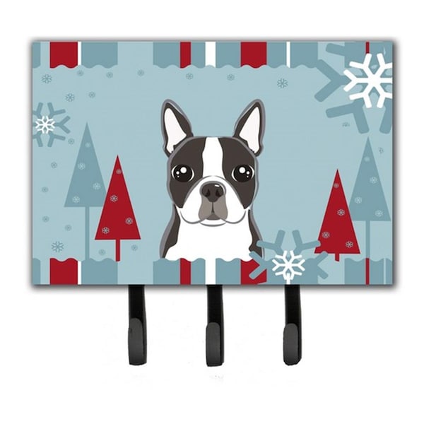 Jensendistributionservices Winter Holiday Boston Terrier Leash & Key Holder - MI1718288