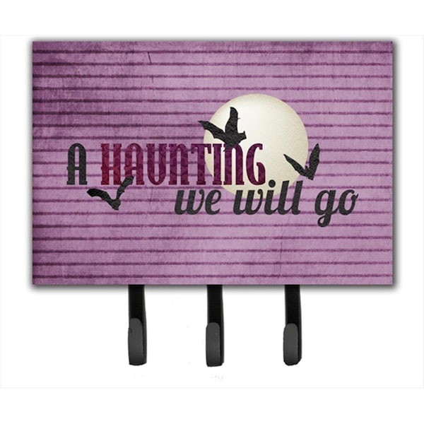 Carolines Treasures 6 x 9 In. A Haunting we will go Halloween Leash or Key Holder - SB3015TH68