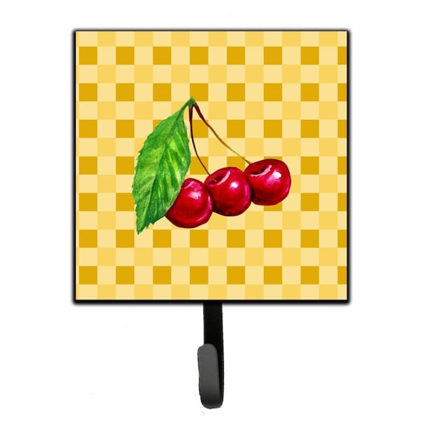 Carolines Treasures Cherries on Basketweave Leash or Key Holder - BB7224SH4