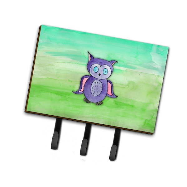 Carolines Treasures Purple Owl Watercolor Leash or Key Holder - BB7429TH68