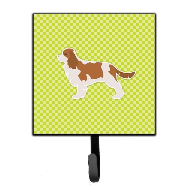 Carolines Treasures Cavalier King Charles Spaniel Checkerboard Green Leash or Key Holder - BB3849SH4