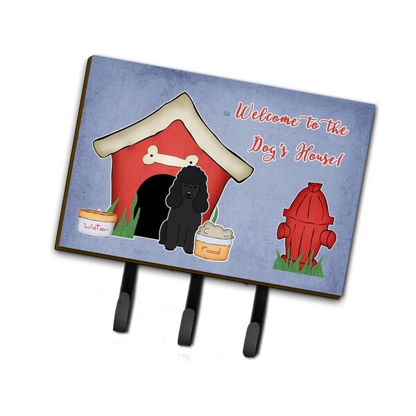 Carolines Treasures Dog House Collection Poodle Black Leash or Key Holder - BB2825TH68