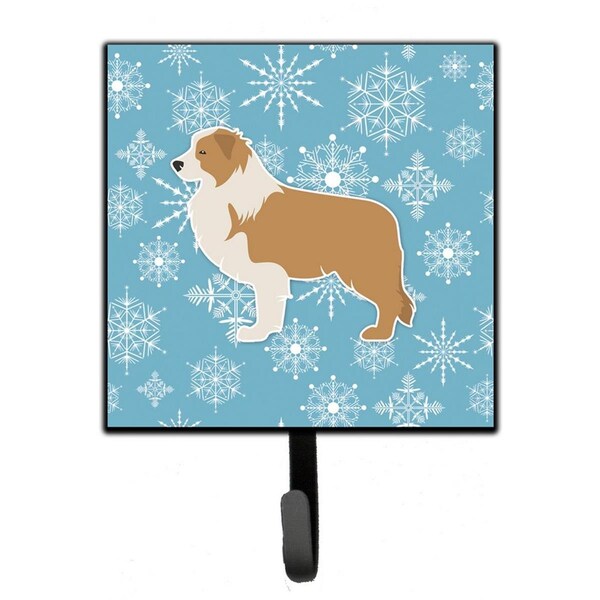 Carolines Treasures Winter Snowflake Red Border Collie Leash or Key Holder - BB3522SH4