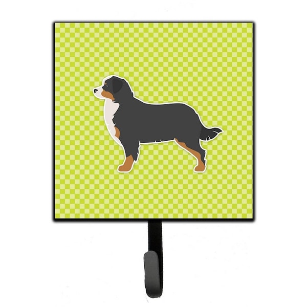 Carolines Treasures Bernese Mountain Dog Checkerboard Green Leash or Key Holder - BB3819SH4