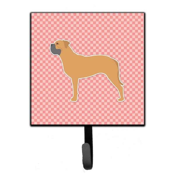 Carolines Treasures Bullmastiff Checkerboard Pink Leash or Key Holder - BB3671SH4