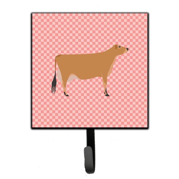 Carolines Treasures Jersey Cow Pink Check Leash or Key Holder - BB7829SH4