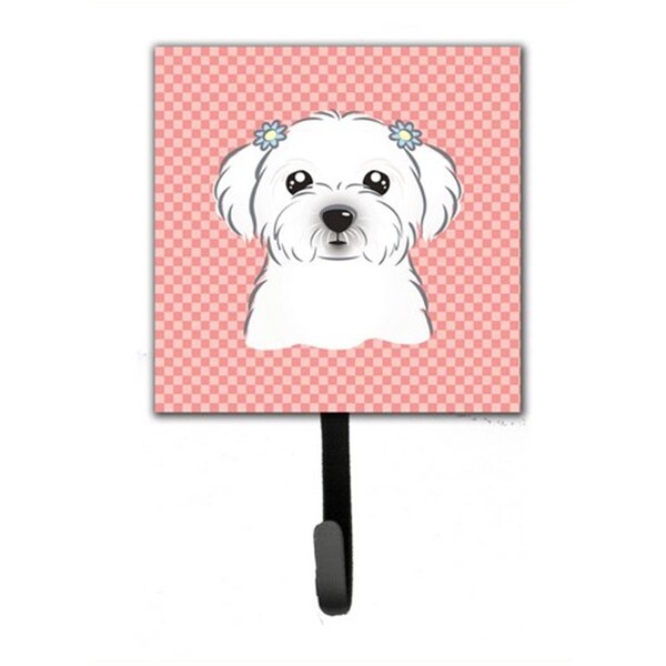 Jensendistributionservices Checkerboard Pink Maltese Leash & Key Holder - MI2103618