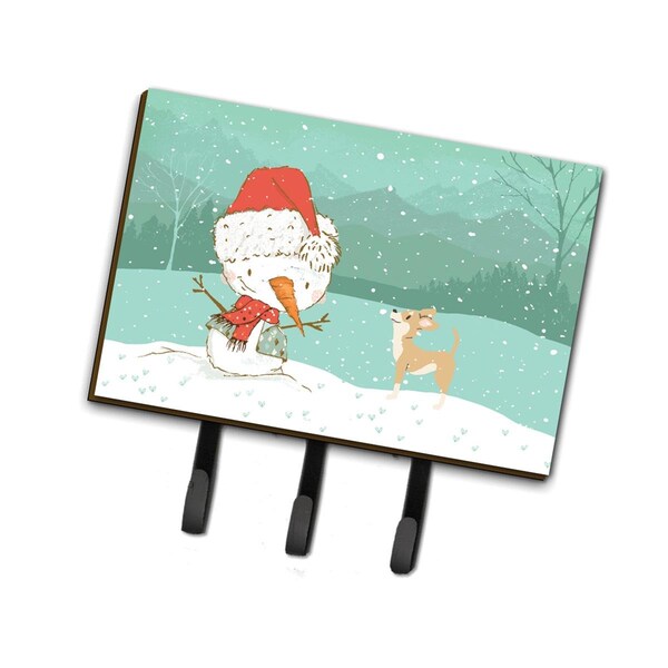 Carolines Treasures Tan Chihuahua Snowman Christmas Leash or Key Holder - CK2081TH68