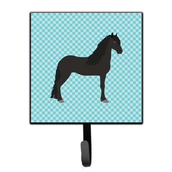 Carolines Treasures Friesian Horse Blue Check Leash or Key Holder - BB8089SH4
