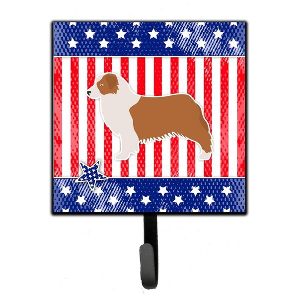 Jensendistributionservices USA Patriotic Australian Shepherd Dog Leash or Key Holder - MI1655420