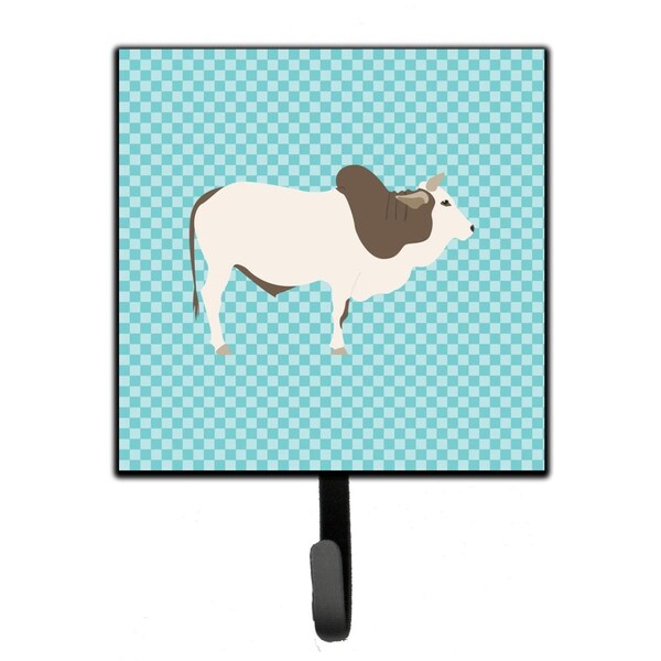 Carolines Treasures Malvi Cow Blue Check Leash or Key Holder - BB8004SH4