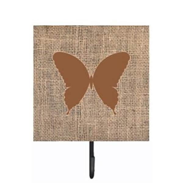 Carolines Treasures Butterfly Burlap and Brown Leash Or Key Holder - BB1048-BL-BN-SH4