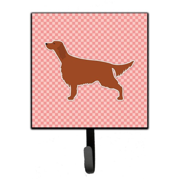 Carolines Treasures Irish Setter Checkerboard Pink Leash or Key Holder - BB3593SH4
