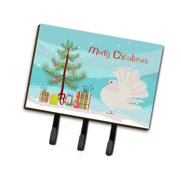Carolines Treasures Silver Fantail Pigeon Christmas Leash or Key Holder - BB9317TH68