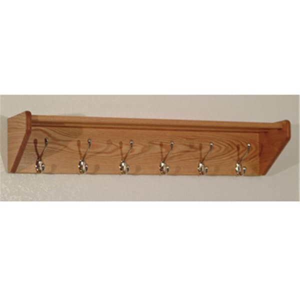 Palacedesigns 6 Hook Shelf in Light Oak - Nickel - PA2681734