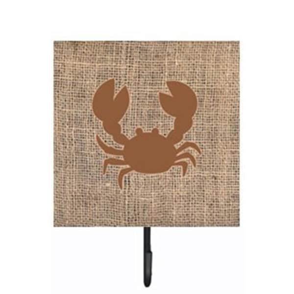 Carolines Treasures Crab Burlap and Brown Leash Or Key Holder - BB1104-BL-BN-SH4