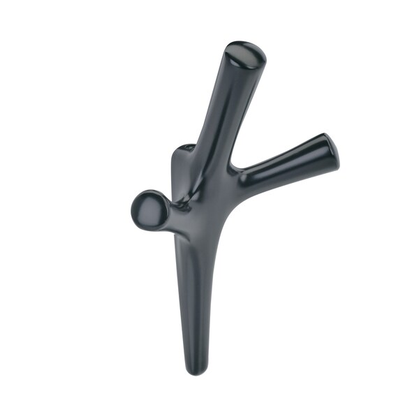 Amerock Kodiak Contemporary Triple Prong Matte Black Wall Hook - HBX37016MB