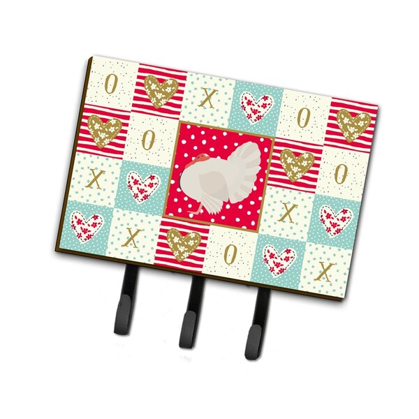 Jensendistributionservices 6 x 2 x 9 in. White Holland Turkey Love Leash or Key Holder - MI1656122