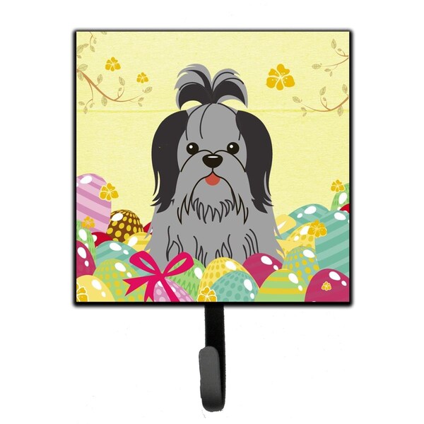 Jensendistributionservices Easter Eggs Shih Tzu Black Silver Leash or Key Holder - MI1709209