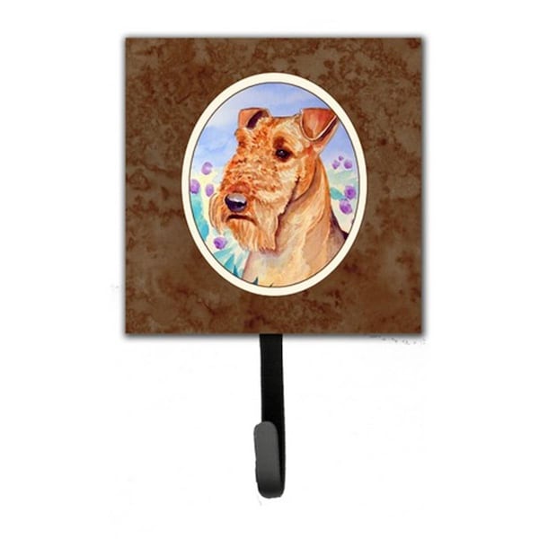 Jensendistributionservices Airedale Terrier in Flowers Leash or Key Holder - MI219348