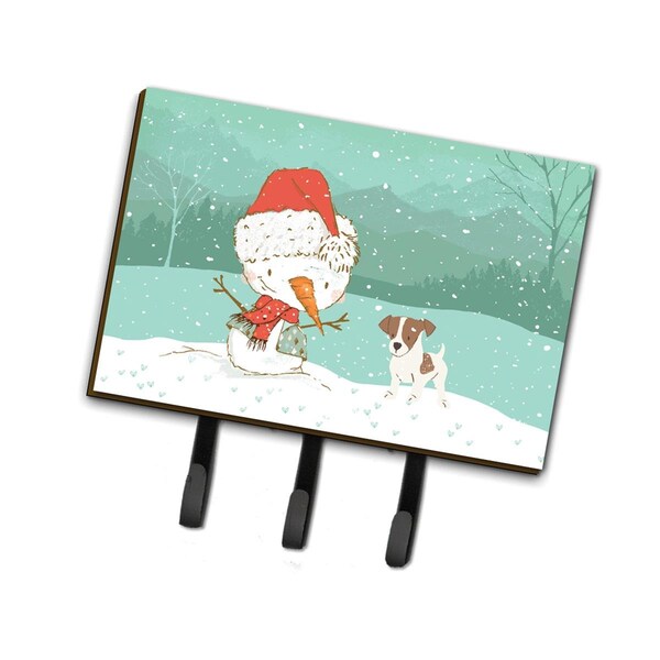 Carolines Treasures Jack Russell Terrier No.2 Snowman Christmas Leash or Key Holder - CK2091TH68