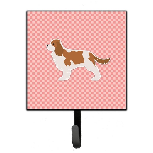 Carolines Treasures Cavalier King Charles Spaniel Checkerboard Pink Leash or Key Holder - BB3649SH4