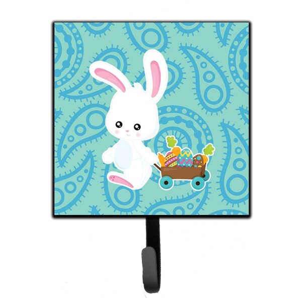 Carolines Treasures Easter Rabbit Paisley Blue Leash or Key Holder - BB6898SH4