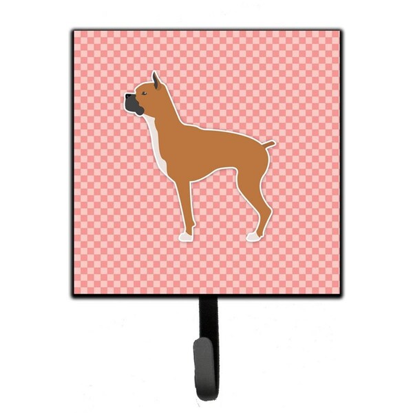 Jensendistributionservices Boxer Checkerboard Pink Leash or Key Holder - MI1711107