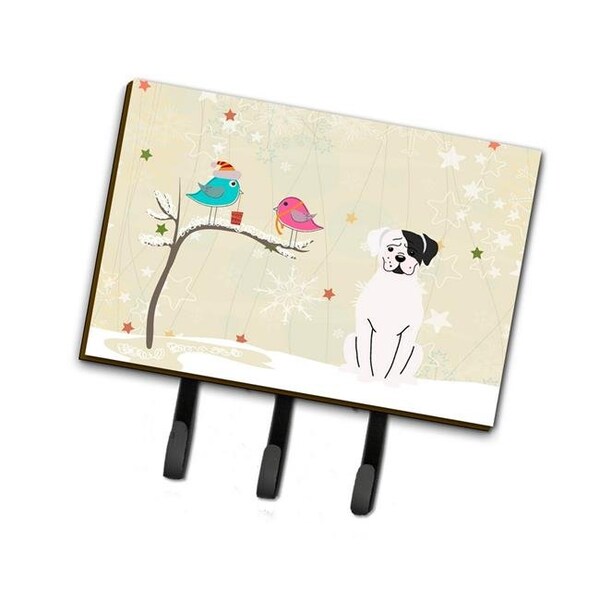 Jensendistributionservices Christmas Presents Between Friends White Boxer Cooper Leash or Key Holder - MI727510