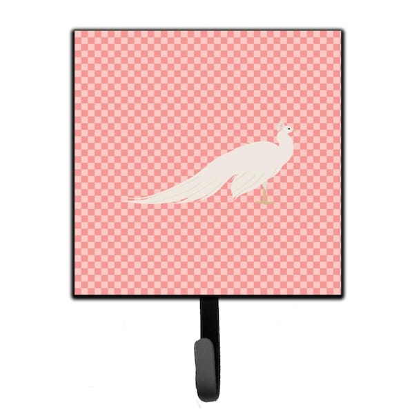 Jensendistributionservices White Peacock Peafowl Pink Check Leash or Key Holder - MI1710005