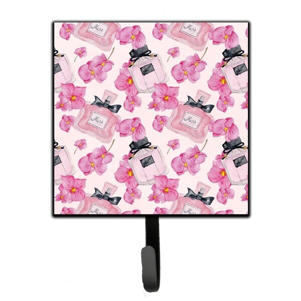 Jensendistributionservices Watercolor Pink Flowers & Perfume Leash or Key Holder, 4.25 x 1 x 7 in. - MI1717057