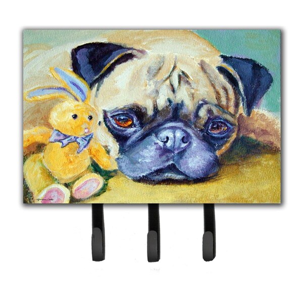 Carolines Treasures Pug Bunny Rabbit Leash or Key Holder - 7423TH68