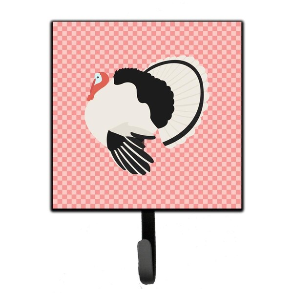 Jensendistributionservices Royal Palm Turkey Pink Check Leash or Key Holder - MI2087166