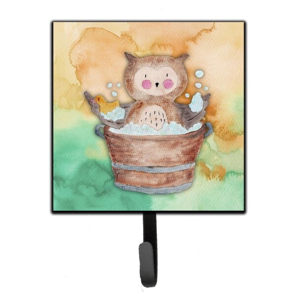 Carolines Treasures Owl Bathing Watercolor Leash or Key Holder - BB7342SH4