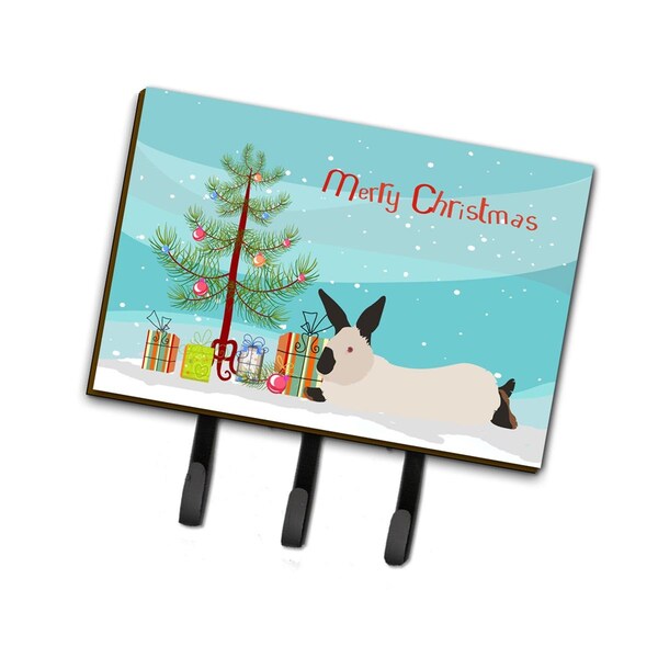 Carolines Treasures California White Rabbit Christmas Leash or Key Holder - BB9334TH68