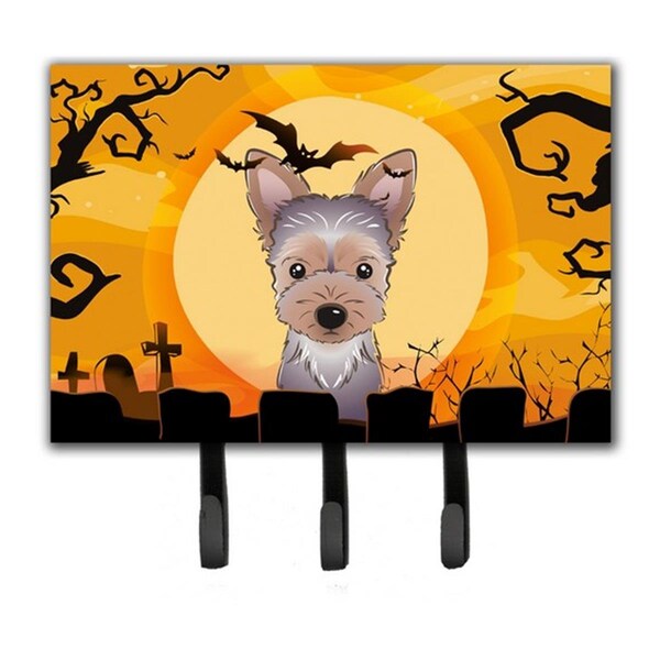 Jensendistributionservices Halloween Yorkie Puppy Leash & Key Holder - MI2103678