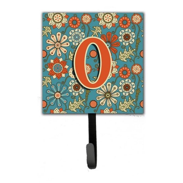 Jensendistributionservices Letter O Flowers Retro Blue Leash & Key Holder - MI1718526