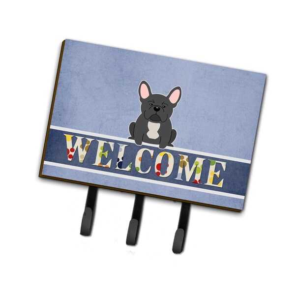 Carolines Treasures French Bulldog Black Welcome Leash or Key Holder - BB5595TH68