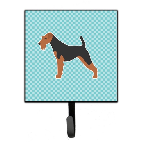 Micasa Airedale Terrier Checkerboard Blue Leash or Key Holder - MI224196