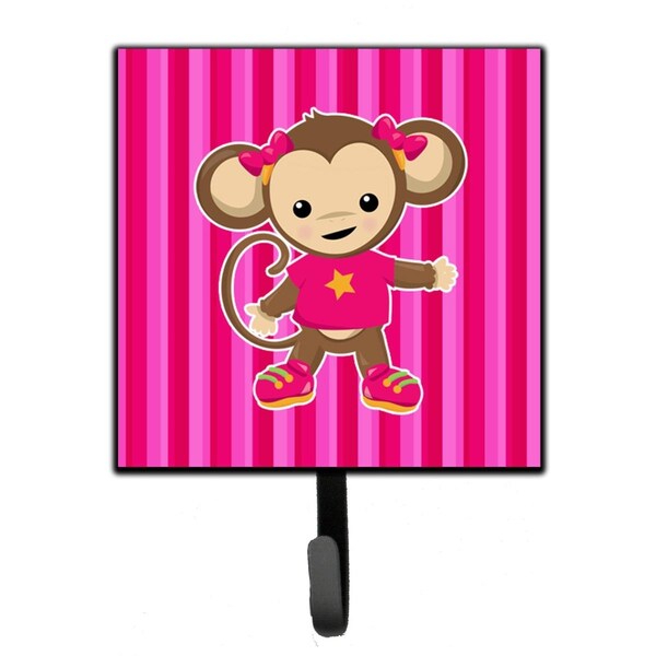 Carolines Treasures Monkey on Pink Stripes Leash or Key Holder - BB7020SH4