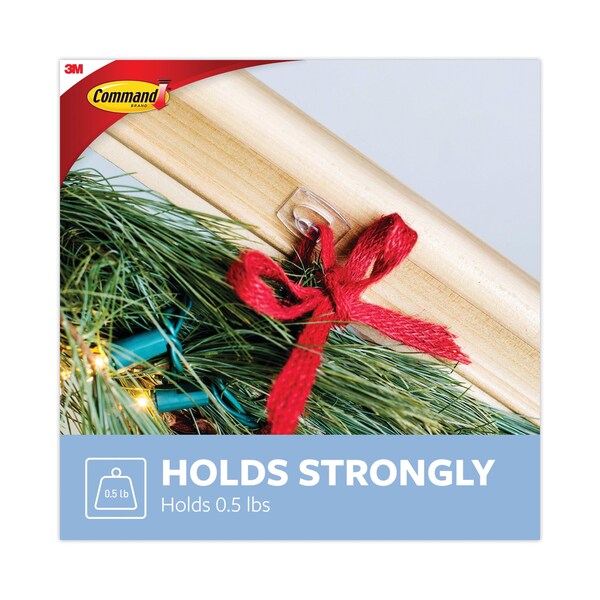 Command Clear Hooks and Strips, Plastic, Mini, 18 Hooks and 24 Strips/Pack - 17006CLR-18ES