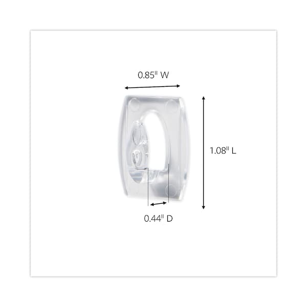 Command Clear Hooks and Strips, Plastic, Mini, 18 Hooks and 24 Strips/Pack - 17006CLR-18ES