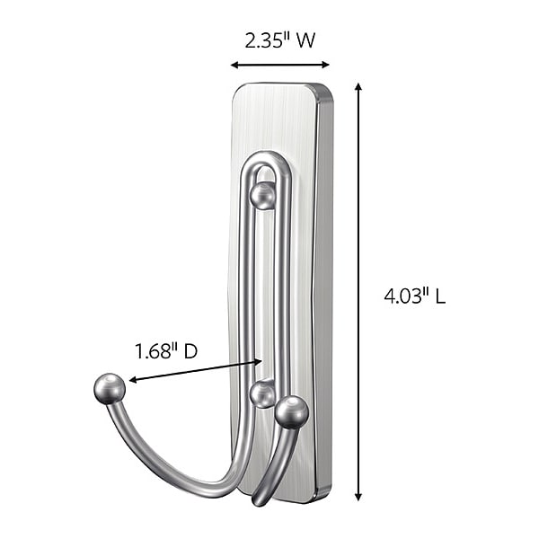 Command Hook, Nickel, Metal, 2 in D, PK2 - 17036BN-2ES