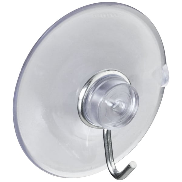 National National Hardware 1-3/4 in. L Clear Metal/Plastic Medium Suction Hook 2 lb. cap. 1 pk - N259-945