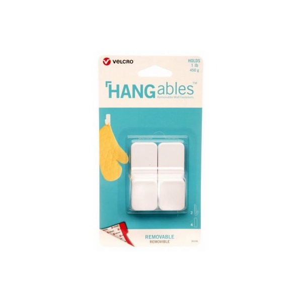Velcro Brand 2CT WHT SM Hangables - VEL-30106-USA