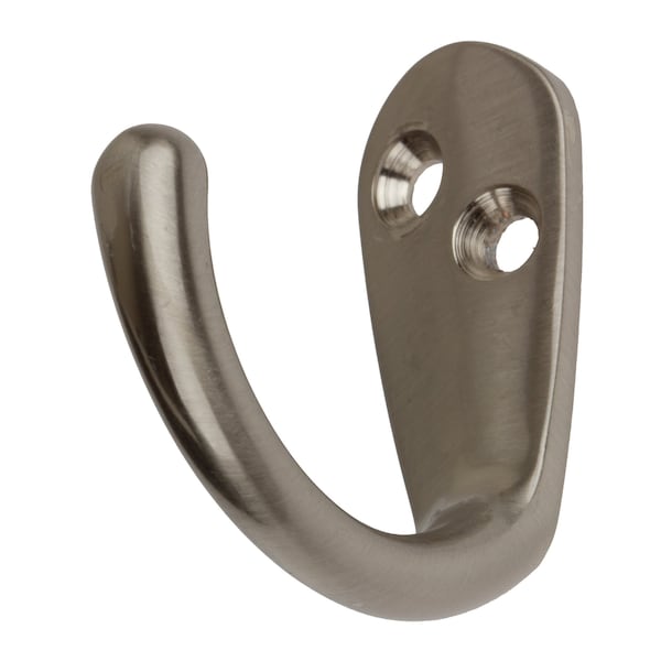 Gliderite Hardware 1-3/4 in. Satin Nickel Small Coat Hook, 10PK - 7005-SN-10