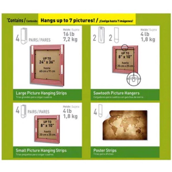 3M 3M Command White Assorted Picture Hanging Set 4 lb 16 pk - 17221-ES