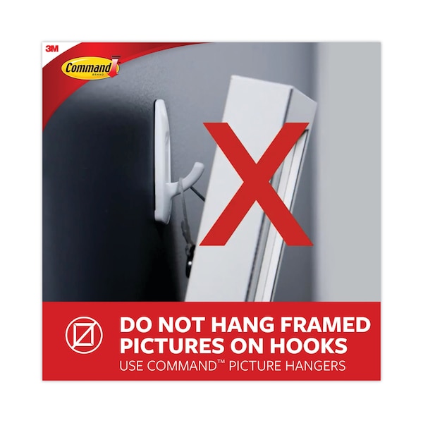Command Adhesive Mount Metal Hook, Large, Brushed Nickel Finish, PK2 - FC13BN-2ES
